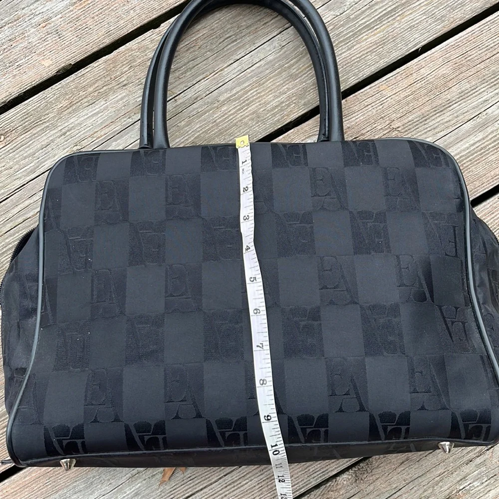 Etienne Aigner Black Monogram Satchel